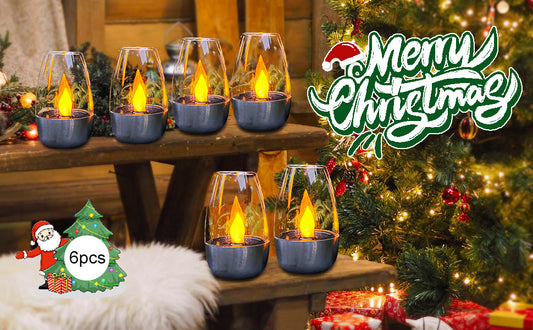 Solar Tea Lights Outdoor Waterproof , Candle 6 Pcs